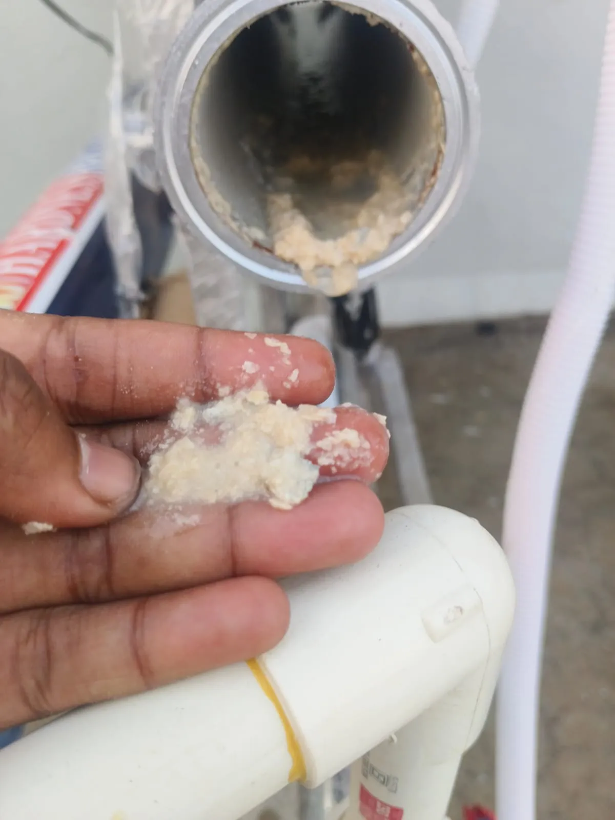 Limescale removed from a customer's pipework